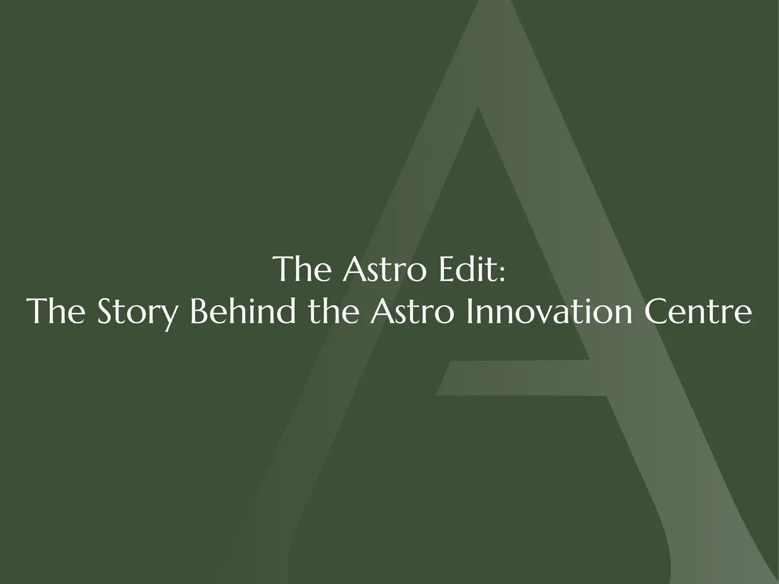 Edit newsletter the story behind the innovation centre 01