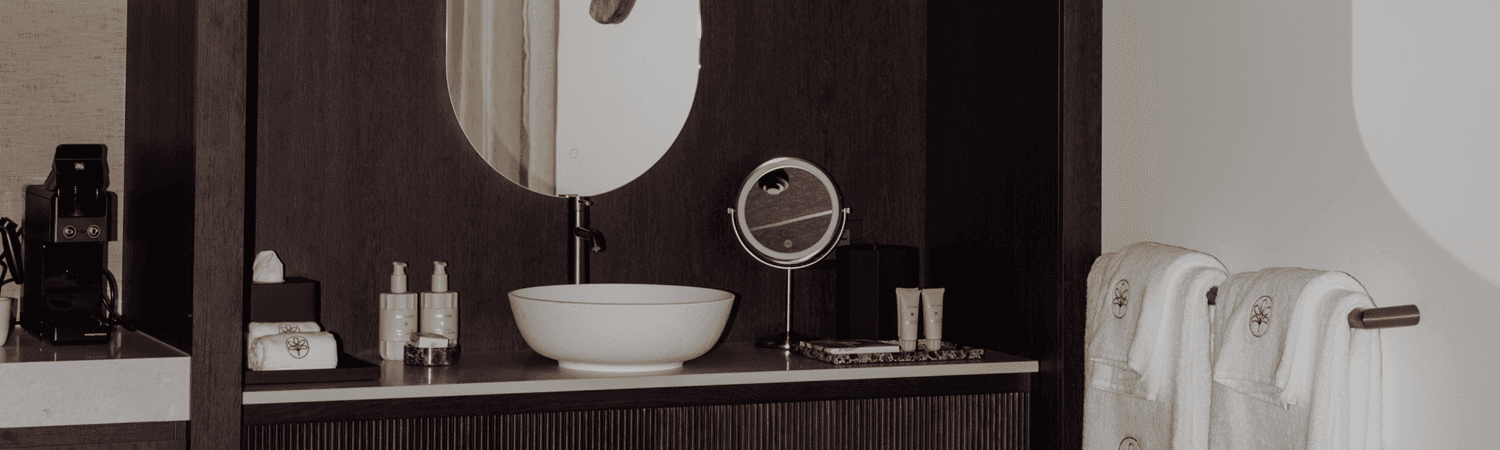 A styled hotel guest room at the Astro Innovation Centre